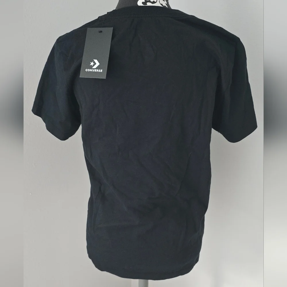 Converse Casual T-shirt Size XL kids Black Logo Short Sleeve T